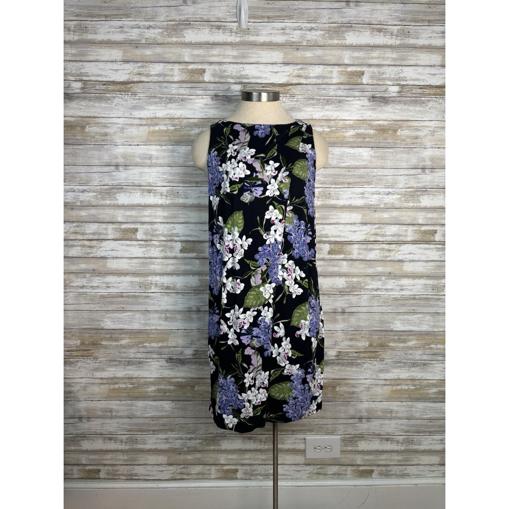 J. Jill Wearever Collection Women flower Dress Size S Petite Slit Hem Sleeveless